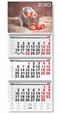 Календарь с мышкой и яблоками