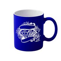 Кружка Бон с гравировкой синяя