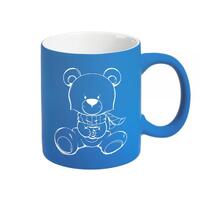 Кружка Бон с гравировкой голубая