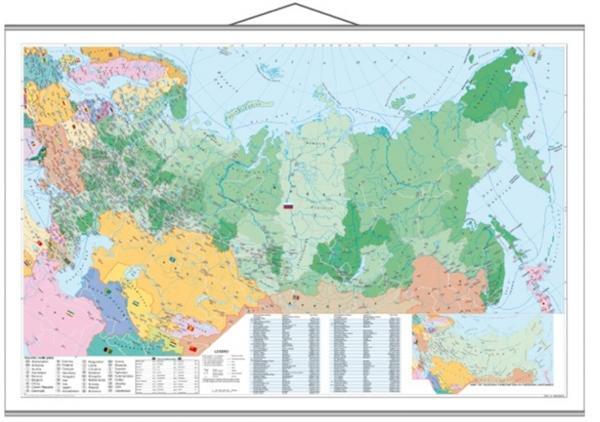 Карта настенная «Россия» по квадратам